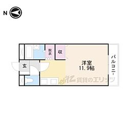 M'sティアラ ワンルームの間取図画像