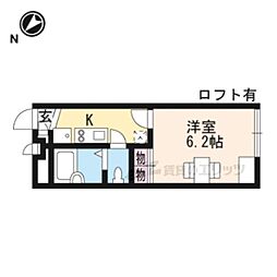 レオパレスフイアスケッタ 1Kの間取図画像