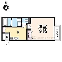 フォンティーヌ 1Kの間取図画像
