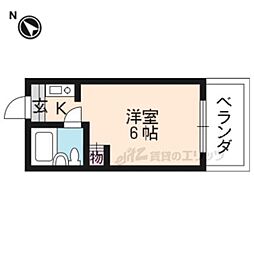 JR東海道・山陽本線 南草津駅 徒歩18分の賃貸マンション 4階ワンルームの間取り