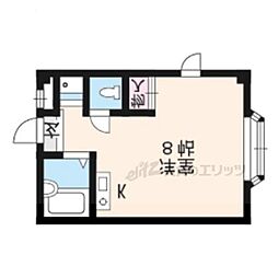 JR東海道・山陽本線 石山駅 徒歩1分の賃貸マンション 2階ワンルームの間取り