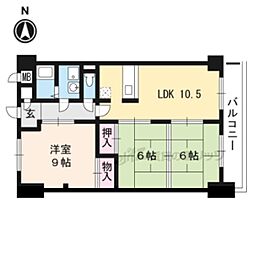 JR東海道・山陽本線 石山駅 徒歩34分の賃貸マンション 3階3LDKの間取り