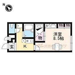レオパレスさと 1階1Kの間取り