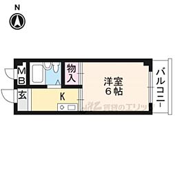 SAMSQUARE大津京 4階1Kの間取り