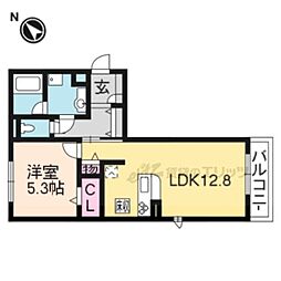 JR東海道・山陽本線 石山駅 徒歩23分の賃貸アパート 1階1LDKの間取り