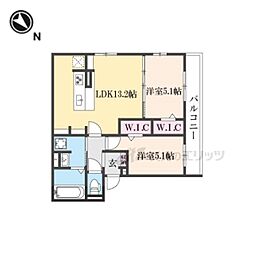 JR東海道・山陽本線 守山駅 徒歩7分の賃貸アパート 2階2LDKの間取り
