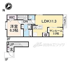 Ｏａｋ・Ｓｅｒｉｏ 2階1LDKの間取り