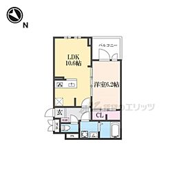 JR東海道・山陽本線 南彦根駅 3.5kmの賃貸アパート 2階1LDKの間取り