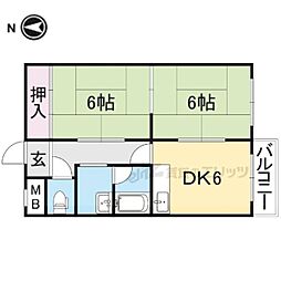 サングリーン小鳥ケ原 2DKの間取図画像