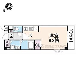 JR東海道・山陽本線 彦根駅 徒歩9分の賃貸アパート 2階1Kの間取り