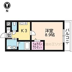 エステイト井上 1階1Kの間取り