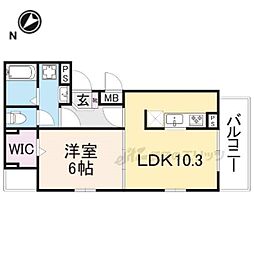 JR東海道・山陽本線 河瀬駅 徒歩2分の賃貸アパート 2階1LDKの間取り