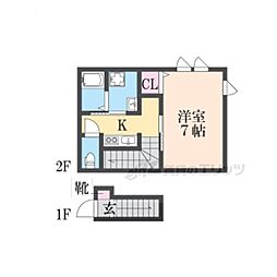 ＩＮＴＥＧＲＡＬ　ＳＡＫＡＥＭＡＣＨＩ 2階1Kの間取り
