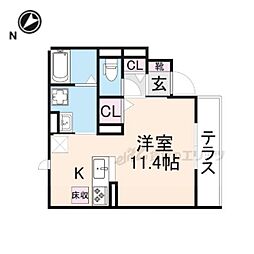 JR東海道・山陽本線 守山駅 徒歩12分の賃貸アパート 1階ワンルームの間取り