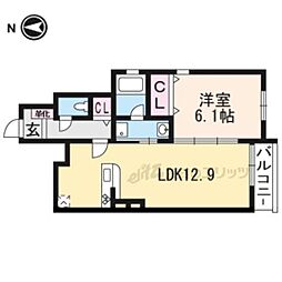 JR東海道・山陽本線 瀬田駅 徒歩13分の賃貸アパート 1階1LDKの間取り