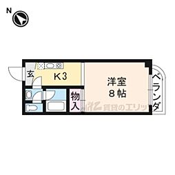 シャトーエスポワール 2階1Kの間取り