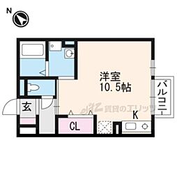 エポックシーマ 1階ワンルームの間取り