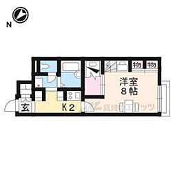 レオパレス菩提寺 1Kの間取図画像