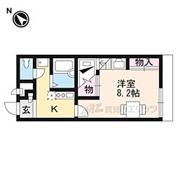 レオパレスグランヴィア東草津 1階1Kの間取り