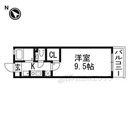 アート壱番館 1階1Kの間取り