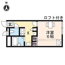 レオパレスUTOGARIA 1Kの間取図画像