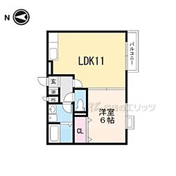 セジュールプラム 1LDKの間取図画像