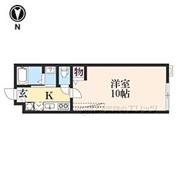 アークリード大津北 1Kの間取図画像