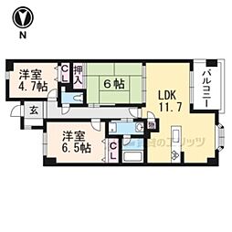 ティアラ大津 3LDKの間取図画像