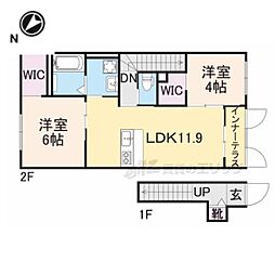 ガーデンテラス 2LDKの間取図画像
