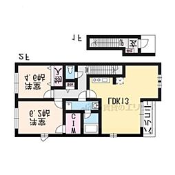 ネオ-パストラル 2LDKの間取図画像