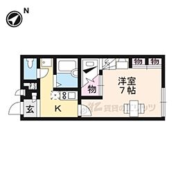 レオパレスアドリッグ 1Kの間取図画像
