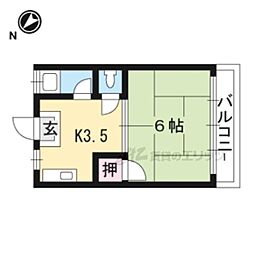 ハイツ春 1DKの間取図画像