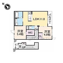 キアリス南彦根 2LDKの間取図画像