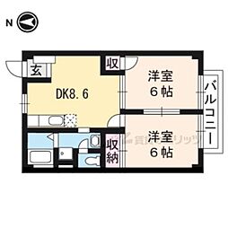 メゾンN・Y 2DKの間取図画像