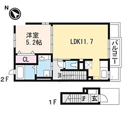 ロジュマンミユキ2 1LDKの間取図画像
