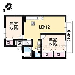 コンフォールK 2LDKの間取図画像