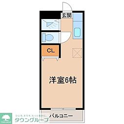 JR南武線 稲田堤駅 徒歩2分の賃貸アパート 2階ワンルームの間取り