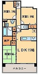 東急田園都市線 溝の口駅 徒歩5分の賃貸マンション 10階3LDKの間取り