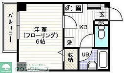 エスポワール枡形 3階1Kの間取り