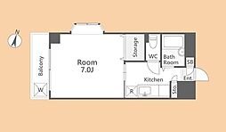 ダン・ラヴニール梶ヶ谷 1階1Kの間取り