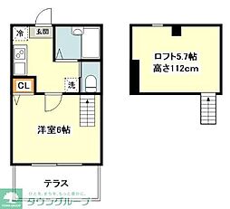 小田急小田原線 読売ランド前駅 徒歩5分の賃貸アパート 1階1Kの間取り