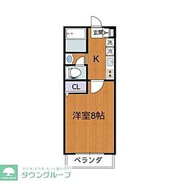 小田急小田原線 狛江駅 徒歩3分の賃貸マンション 1階1Kの間取り