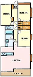 読売ランド第一マンションズ 2階3SDKの間取り