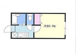 ローズハウス 1Kの間取図画像