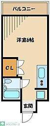 ミツモリビルディング ワンルームの間取図画像