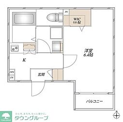 モアノ橘 1Kの間取図画像