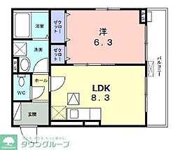 ラフォレスタツルマキ 1LDKの間取図画像