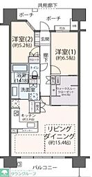 ガーデンアリーナ新百合ヶ丘ヒルトップコート壱番館 2LDKの間取図画像