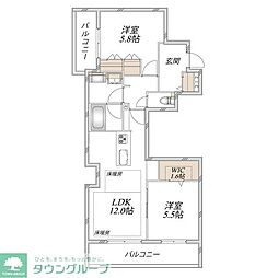 (仮称)中野島メゾン 2LDKの間取図画像