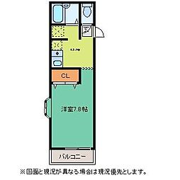 アローズ梶ヶ谷 1Kの間取図画像